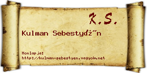 Kulman Sebestyén névjegykártya